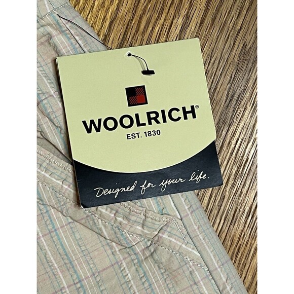 Woolrich Women’s Bermuda Khaki Checkered Shorts Size 6 NWT Pink Blue - Picture 6 of 13
